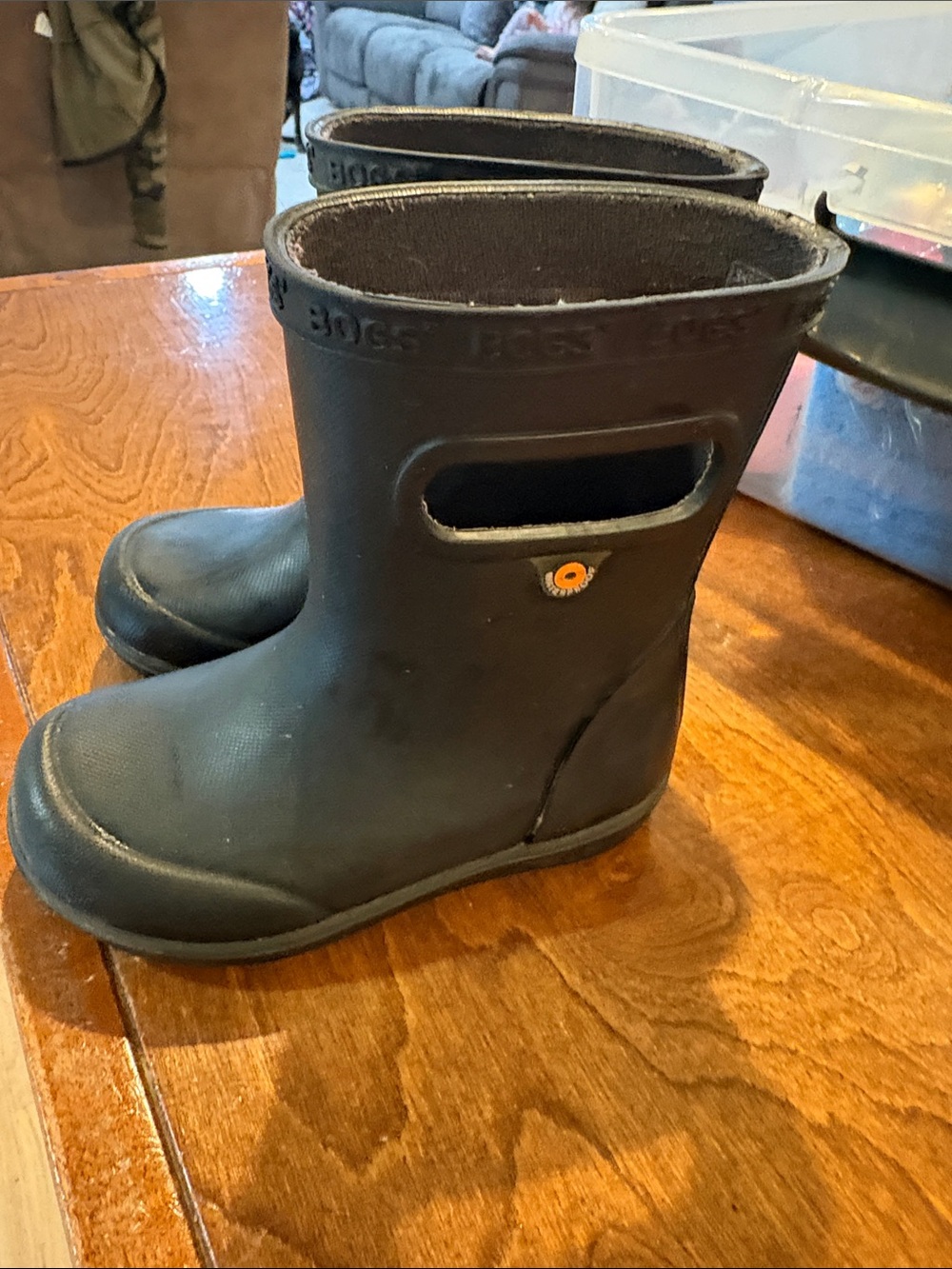 Bogs Kids Short Pull-On Rain Boots in Black